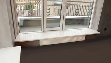 Подоконник из камня Silestone Blanco Zeus Extreme