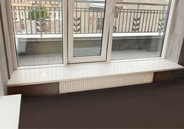 Подоконник из камня Silestone Blanco Zeus Extreme